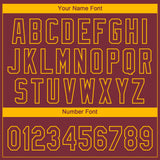Custom Burgundy Yellow Washington City Edition Gradient Two-Button Unisex Softball Jersey
