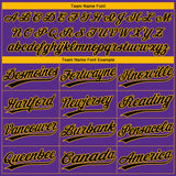 Custom Purple Black-Gold Los Angeles City Edition Gradient Two-Button Unisex Softball Jersey
