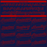 Custom Navy Red Houston City Edition Gradient Two-Button Unisex Softball Jersey