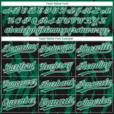 Custom Black Kelly Green-White Splatter Torn Sharp Brush Stroke Two-Button Unisex Softball Jersey