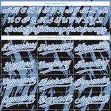 Custom Black Light Blue-White Splatter Torn Sharp Brush Stroke Two-Button Unisex Softball Jersey