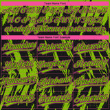 Custom Black Neon Green-Pink Splatter Torn Sharp Brush Stroke Two-Button Unisex Softball Jersey