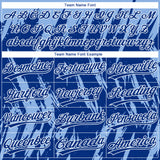 Custom Light Blue Royal-White Splatter Torn Sharp Brush Stroke Two-Button Unisex Softball Jersey
