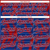Custom Red Royal-White Splatter Torn Sharp Brush Stroke Two-Button Unisex Softball Jersey