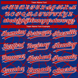 Custom Royal Red-White Spider Web 3D Pattern Design Two-Button Unisex Softball Jersey