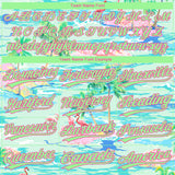 Custom Lakes Blue Pea Green-Pink Beach Hawaii Palm Trees And Flamingo Two-Button Unisex Softball Jersey