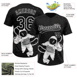 Custom Black White Astronaut 3D Pattern Design Two-Button Unisex Softball Jersey