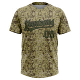 Custom Camo Olive-Black Salute To Service Two-Button Unisex Softball Jersey