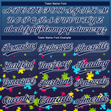 Custom Navy White Puzzle 3D Pattern Design Two-Button Unisex Softball Jersey
