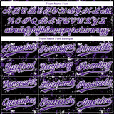 Custom Black Purple-White Abstract Shattered Paint Splatter Two-Button Unisex Softball Jersey