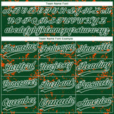 Custom Green Kelly Green Orange-White Abstract Shattered Paint Splatter Two-Button Unisex Softball Jersey