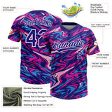 Custom Dark Purple Deep Pink-White Marble Swirl Liquid Fluid 3D Pattern Two-Button Unisex Softball Jersey