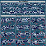 Custom Navy Electric Blue-White Geometric Pixel Grid 3D Pattern Two-Button Unisex Softball Jersey