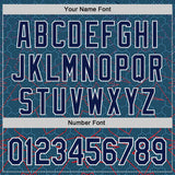 Custom Navy Electric Blue-White Geometric Pixel Grid 3D Pattern Two-Button Unisex Softball Jersey