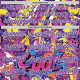 Custom Graffiti Pattern Purple-White Urban Street Dripping Paint Two-Button Unisex Softball Jersey