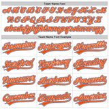 Custom White Orange-Navy Raglan Sleeves Stripes Two-Button Unisex Softball Jersey