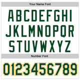 Custom White Green-Gold Raglan Sleeves Stripes Two-Button Unisex Softball Jersey