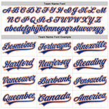 Custom White Royal-Orange Raglan Sleeves Stripes Two-Button Unisex Softball Jersey