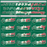 Custom Kelly Green Vintage Mexican Flag White-Red Raglan Sleeves Stripes Two-Button Unisex Softball Jersey