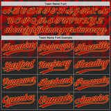 Custom Black Red-Old Gold Gradient Geometric Grid Sleeve Stripes Two-Button Unisex Softball Jersey