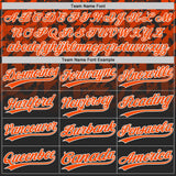 Custom Black Orange-White Gradient Geometric Grid Sleeve Stripes Two-Button Unisex Softball Jersey