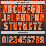 Custom Black Orange-White Gradient Geometric Grid Sleeve Stripes Two-Button Unisex Softball Jersey