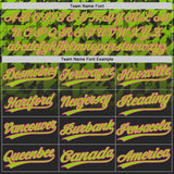 Custom Black Neon Green-Pink Gradient Geometric Grid Sleeve Stripes Two-Button Unisex Softball Jersey