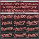 Custom Black Crimson-Cream Gradient Geometric Grid Sleeve Stripes Two-Button Unisex Softball Jersey