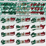 Custom White Vintage Mexican Flag Kelly Green Black-Red Gradient Geometric Grid Sleeve Stripes Two-Button Unisex Softball Jersey