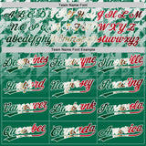 Custom Kelly Green Vintage Mexican Flag White-Red Gradient Geometric Grid Sleeve Stripes Two-Button Unisex Softball Jersey