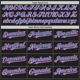 Custom Black Pink-Light Blue Pinstripe Authentic Split Fashion Baseball Jersey