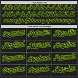 Custom Black White-Neon Green Pinstripe Authentic Split Fashion Baseball Jersey