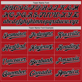 Custom Red Black-Gray Pinstripe Authentic Split Fashion Baseball Jersey