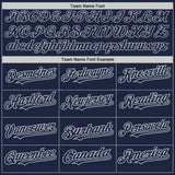 Custom Navy White-Gray Pinstripe Authentic Split Fashion Baseball Jersey