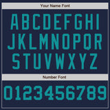 Custom Navy White-Teal Pinstripe Authentic Split Fashion Baseball Jersey