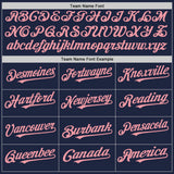 Custom Navy White-Medium Pink Pinstripe Authentic Split Fashion Baseball Jersey