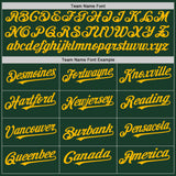 Custom Green White-Gold Pinstripe Authentic Split Fashion Baseball Jersey