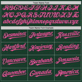 Custom Green White-Pink Pinstripe Authentic Split Fashion Baseball Jersey