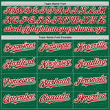 Custom Kelly Green White-Red Pinstripe Authentic Split Fashion Baseball Jersey