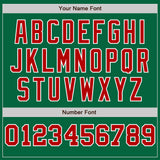 Custom Kelly Green White-Red Pinstripe Authentic Split Fashion Baseball Jersey