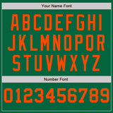 Custom Kelly Green White-Orange Pinstripe Authentic Split Fashion Baseball Jersey