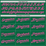 Custom Kelly Green White-Pink Pinstripe Authentic Split Fashion Baseball Jersey