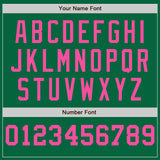 Custom Kelly Green White-Pink Pinstripe Authentic Split Fashion Baseball Jersey