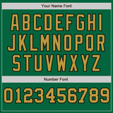 Custom Kelly Green Black-Old Gold Pinstripe Authentic Split Fashion Baseball Jersey