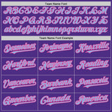 Custom Purple Pink-Light Blue Pinstripe Authentic Split Fashion Baseball Jersey