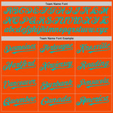 Custom Orange White-Aqua Pinstripe Authentic Split Fashion Baseball Jersey