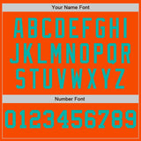 Custom Orange White-Aqua Pinstripe Authentic Split Fashion Baseball Jersey