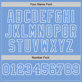 Custom Light Blue White-Light Blue Pinstripe Authentic Split Fashion Baseball Jersey