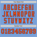 Custom Light Blue Royal-Orange Pinstripe Authentic Split Fashion Baseball Jersey