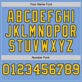 Custom Light Blue Yellow-Black Pinstripe Authentic Split Fashion Baseball Jersey